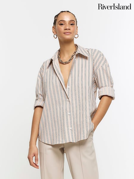 River Island Brown Stripe Shirt (900529) | € 11