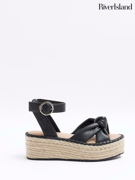 River Island Black Espadrille Sandals (900565) | € 12