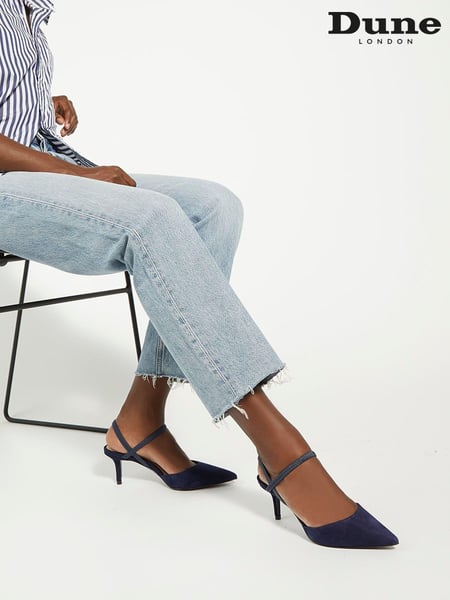 Dune London Blue Standard Fit Classical Elasticated Open Court Shoes (901534) | € 123