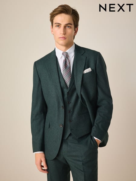 Green Slim Fit Wool Donegal Suit Jacket (903289) | € 164