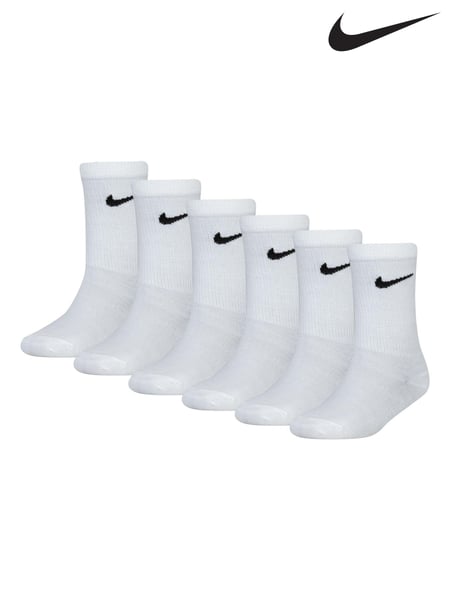 Nike White Little Kids Crew Socks 6 Pack (903471) | € 22