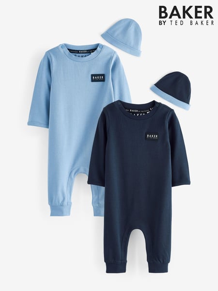 Baker by Ted Baker Blue 100% Cotton Romper and Reversible Hat (912815) | € 70 - € 75