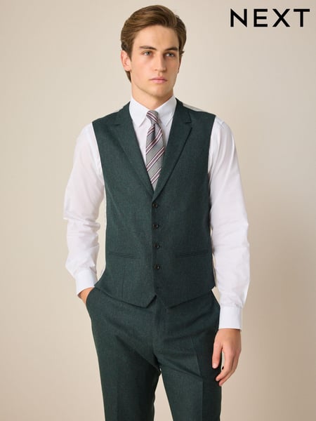 Green Regular Fit Donegal Suit Waistcoat (913121) | € 88