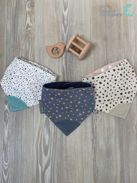 Cheeky Chompers Teething Dribble Baby 100% Cotton Bibs 3 Pack (914673) | € 50