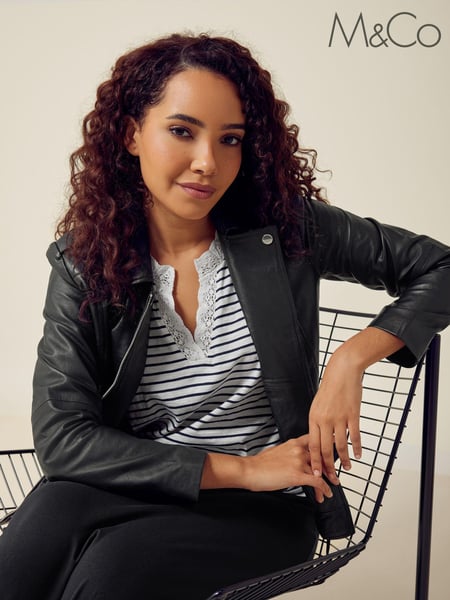 M&Co Black Leather Jacket (918670) | € 312