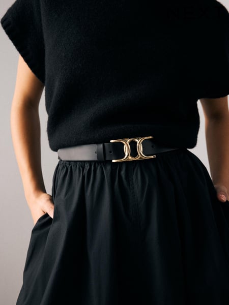 Black Regular Statement Buckle Leather Belt (918710) | € 23
