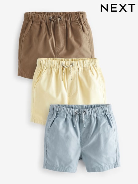 Tan/Blue/Lemon Pull On Shorts 3 Pack (3mths-7yrs) (921534) | € 14 - € 18