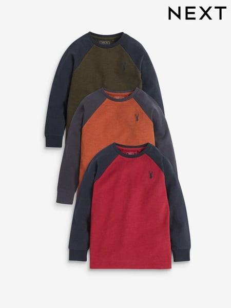 Multi Long Sleeve Raglan T-Shirts 3 Pack (3-16yrs) (921931) | € 21 - € 28