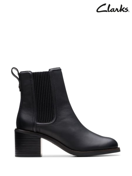 Clarks Black Leather Chamberly Top Boots (924378) | € 101