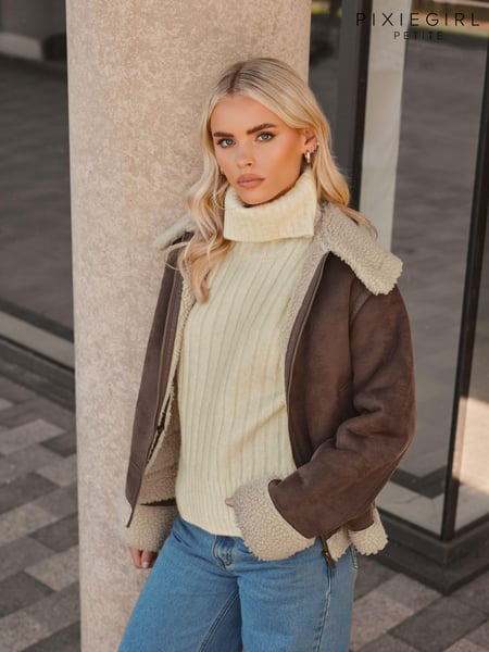PixieGirl Petite Brown Aviator Jacket (927389) | € 125