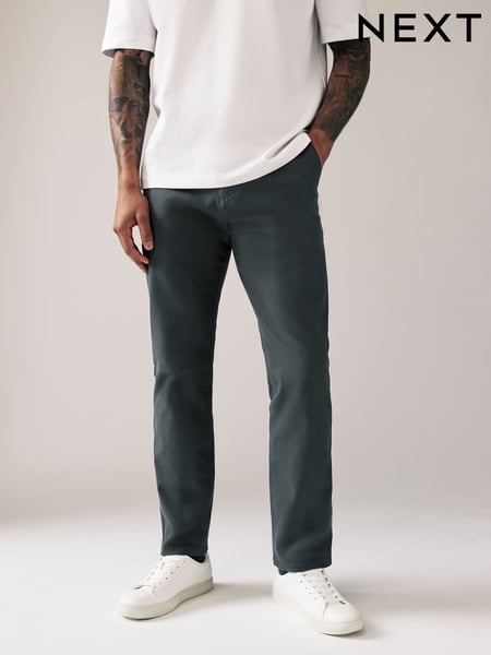 Grey Charcoal Straight Fit Stretch Chinos Trousers (928506) | € 36