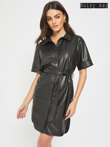 NOISY MAY Black Faux Leather Shirt Dress (928571) | € 18