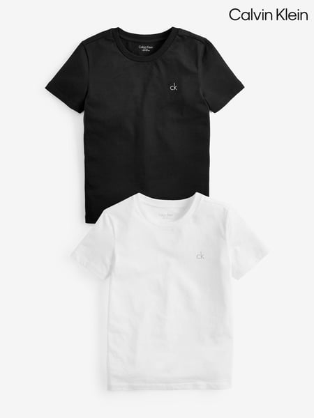 Calvin Klein White Boys Modern 100% Cotton T-Shirts 2 Pack (929359) | € 47 - € 50