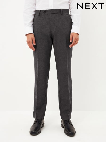 Grey Machine Washable Plain Front Smart Trousers (929996) | € 6