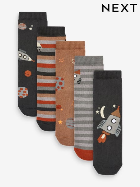 Multi Space Print Cosy Terry Cotton Rich Socks 5 Pack (934437) | € 7 - € 9