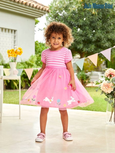 JoJo Maman Bébé Pink Bunny Tulle Party Dress (942718) | € 54