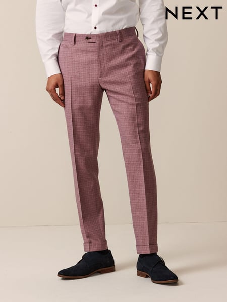 Pink Skinny Fit Check Suit Trousers (945324) | € 13