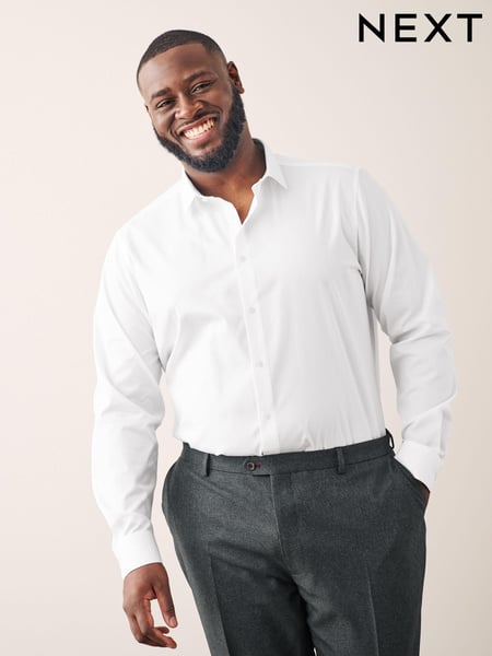 White Slim Fit 100% Cotton Single Cuff Shirt (947539) | € 8
