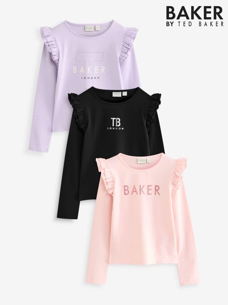 Baker by Ted Baker Multi Graphic Frill Long Sleeve T-Shirt 3 Pack (949603) | € 50 - € 58