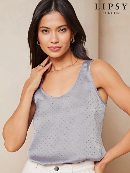 Lipsy Blue Hotfix Scoop Neck Vest (949656) | € 10