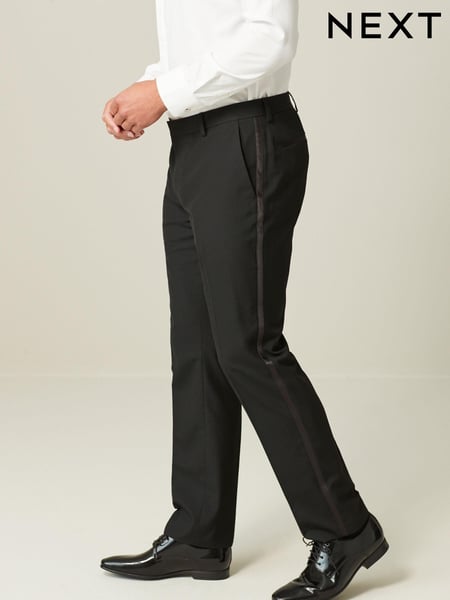 Black with Tape Detail Tailored Fit Tuxedo Suit Trousers (954111) | € 52