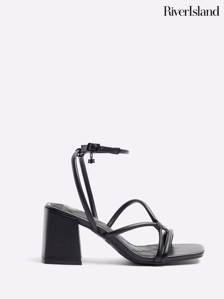 River Island Black Clipped Tubular Heeled Sandals (954397) | € 23