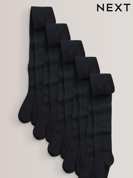 Black 5 Pack Cotton Rich School Tights (961084) | € 23 - € 33