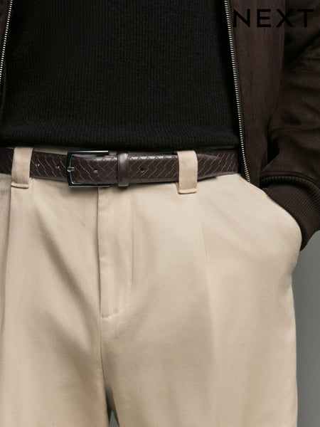Brown Faux Leather Weave Belt (965200) | € 9