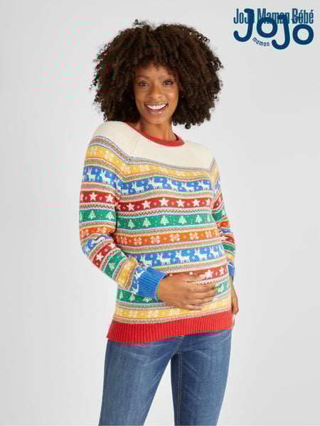 JoJo Maman Bébé Multi Womens Christmas Fair Isle Pattern Jumper (966845) | € 63