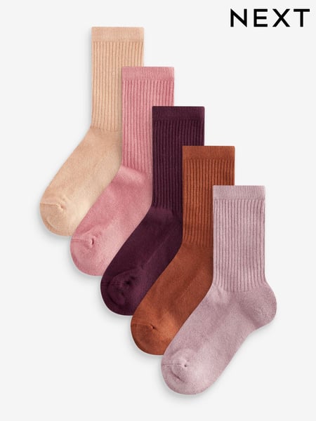 Multi Regular Length Cotton Rich Cushioned Footbed Ribbed Ankle Socks 5 Pack (966876) | € 11 - € 13