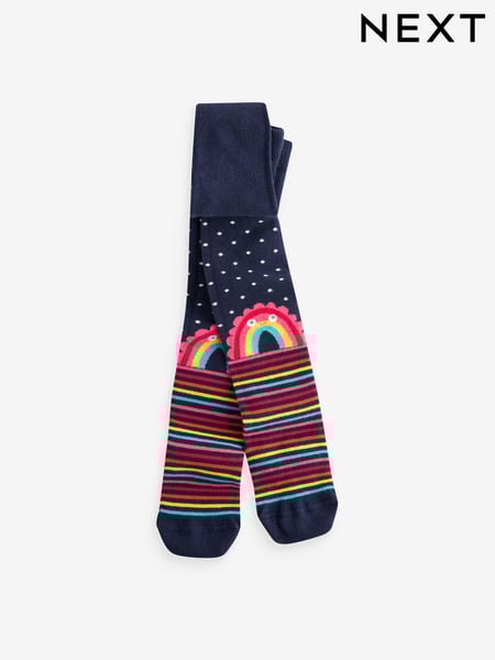 Navy Blue Cotton Rich Rainbow Tights (967042) | € 4 - € 6
