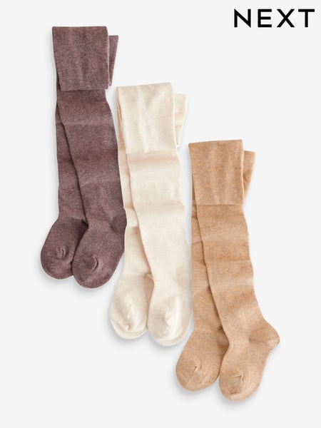 Cream/Neutral 3 Pack Cotton Rich Tights (967142) | € 14 - € 21