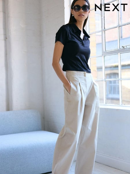 Stone Smart Button Hem Trousers (971217) | € 10