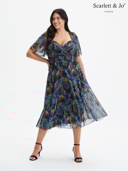 Scarlett & Jo Multi Liz Bolero Wrap Bodice Mesh Long Midi Dress (972444) | € 70
