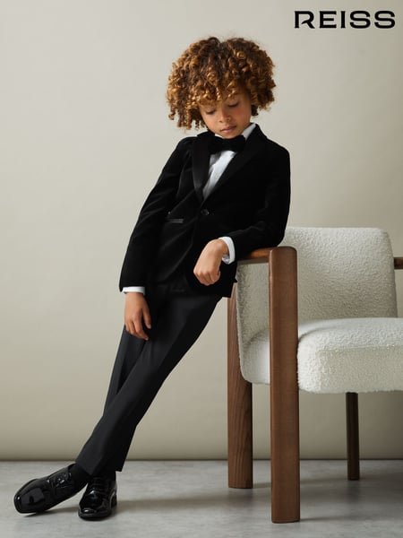 Reiss Black Ace 3-9 yrs Single Breasted Velvet Blazer (975241) | € 168