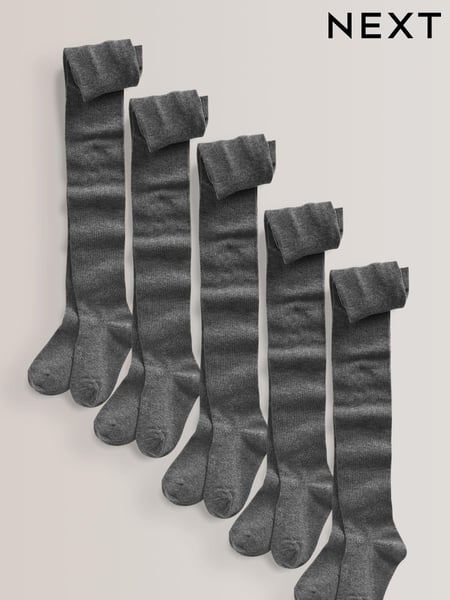 Grey 5 Pack Cotton Rich School Tights (976266) | € 23 - € 33