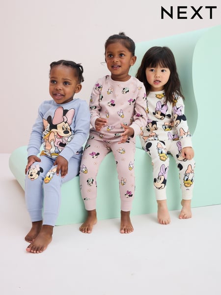 Pink/Blue/White Minnie Mouse License Snuggle Pyjamas 3 Pack (9mths-12yrs) (977014) | € 51 - € 64
