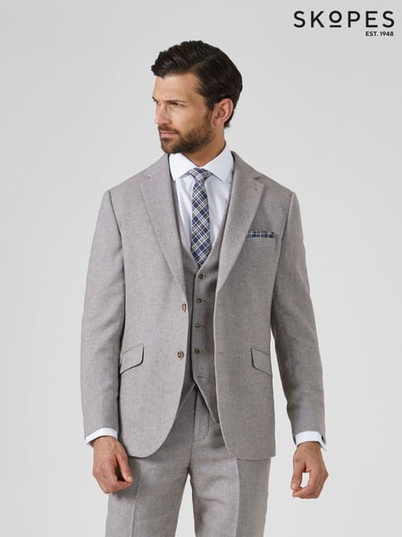 Skopes Grey Jude Tweed Tailored Fit Suit Jacket (978204) | € 218