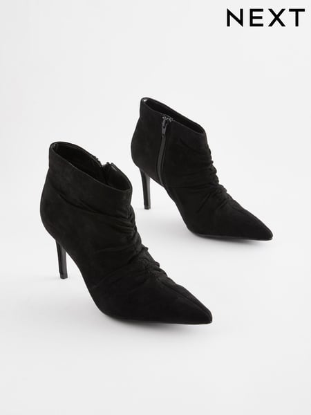 Black Forever Comfort® Point Toe Ruched Ankle Boots (985601) | € 12