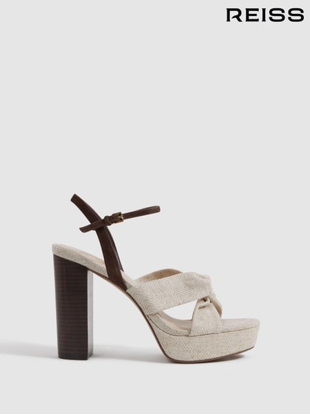 Reiss Natural Heidi Raffia Platform Heels (991959) | € 278