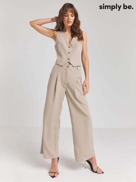 Simply Be Cream Tailored Waistcoat (994511) | € 9