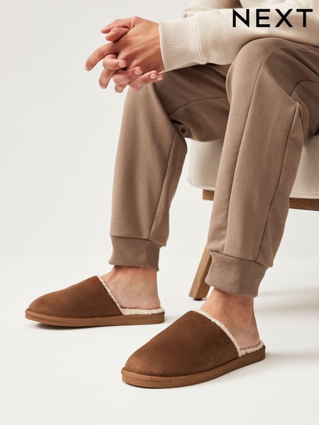 Hellbraun - Borg Lined Mule Slippers (998798) | 15 €