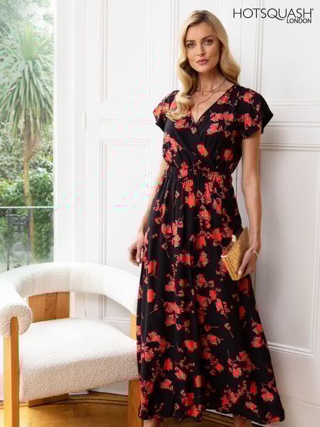 HotSquash Black Chiffon Wrap Top Maxi Dress (999000) | € 217