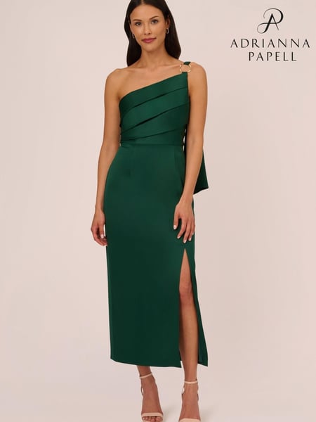Adrianna Papell Green Satin Crepe Dress (999899) | € 62