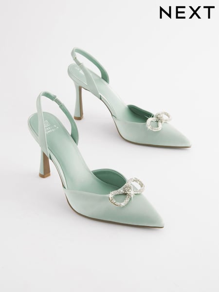Mint Green Forever Comfort® Slingback Bow Heels (A0D895) | € 13