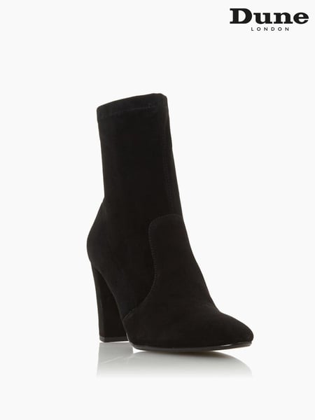 Dune London Black Optical Stretch Sock Ankle Boots (A13260) | € 37