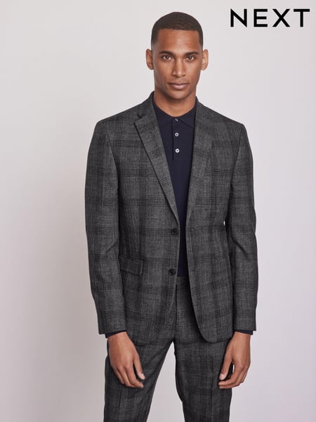 Grey Check Slim Fit Suit Jacket (A13709) | € 25