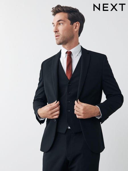 Black Skinny Fit Motionflex Stretch Suit Jacket (A13732) | € 118