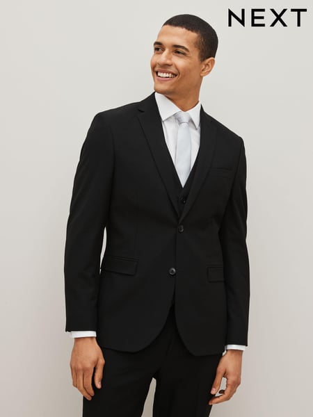 Black Slim Fit Motionflex Stretch Suit Jacket (A13738) | € 118