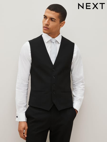 Black Regular Fit Motionflex Stretch Waistcoat (A13740) | € 60